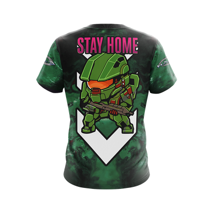 Halo T-shirt Be A Hero Stay Home T-shirt Green Unisex