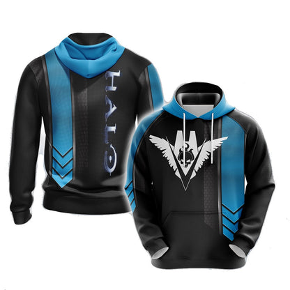 Halo Hoodie Halo Fireteam Raven Hoodie Black Blue Unisex