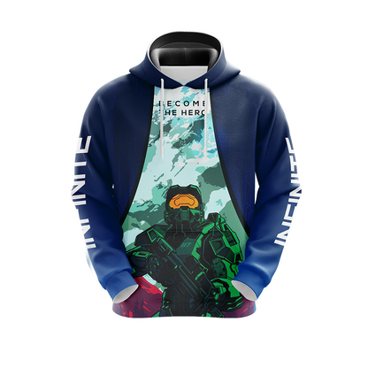 Halo Hoodie Halo Infinite Become The Hero Hoodie Blue Unisex