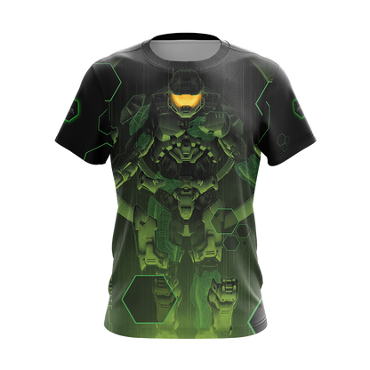 Halo Hoodie Halo Infinite Masterchief Silhouetee T-shirt Black Green Unisex