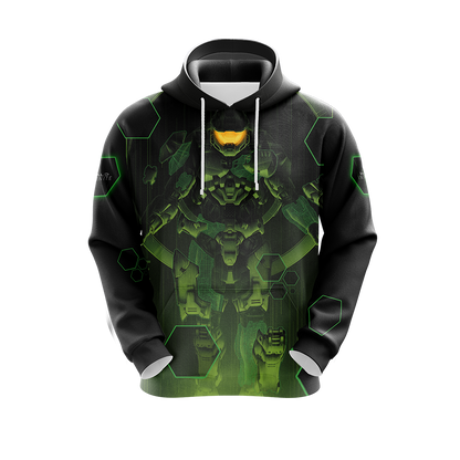 Halo Hoodie Halo Infinite Masterchief Silhouetee T-shirt Black Green Unisex