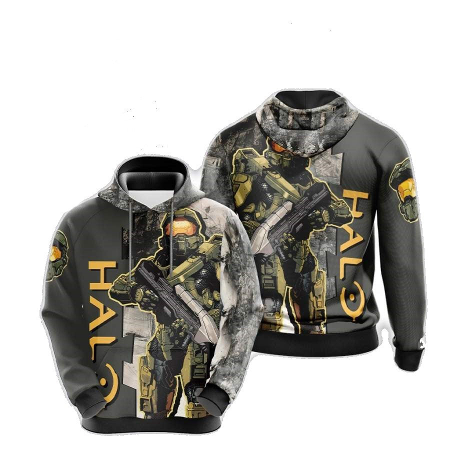 Halo Hoodie Halo Masterchief Armor Suit Hoodie Gray Unisex