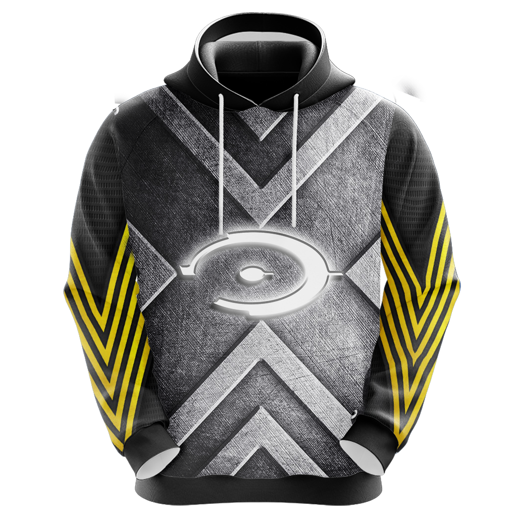 Halo Hoodie Halo Logo And Helmet Symbol Hoodie Yellow Gray Unisex