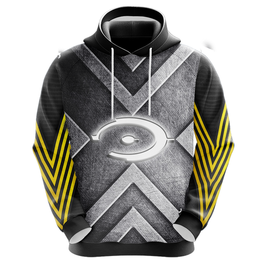 Halo Hoodie Halo Logo And Helmet Symbol Hoodie Yellow Gray Unisex