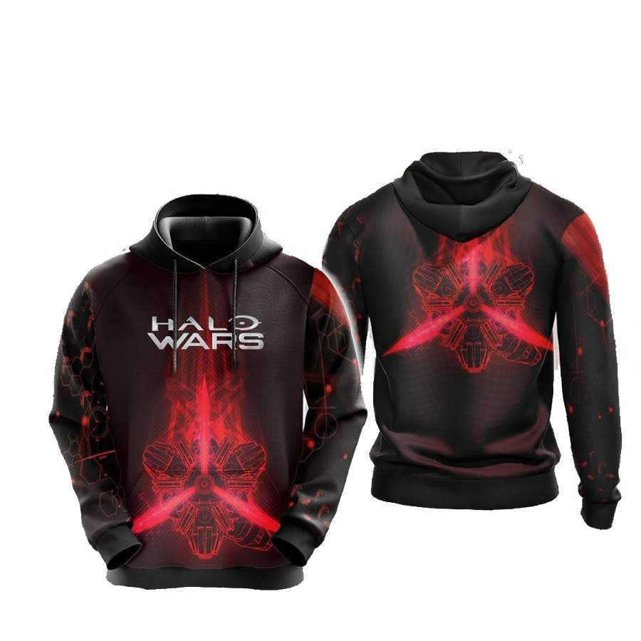 Halo Hoodie Halo Wars 2 Banished Logo Hoodie Red Black Unisex