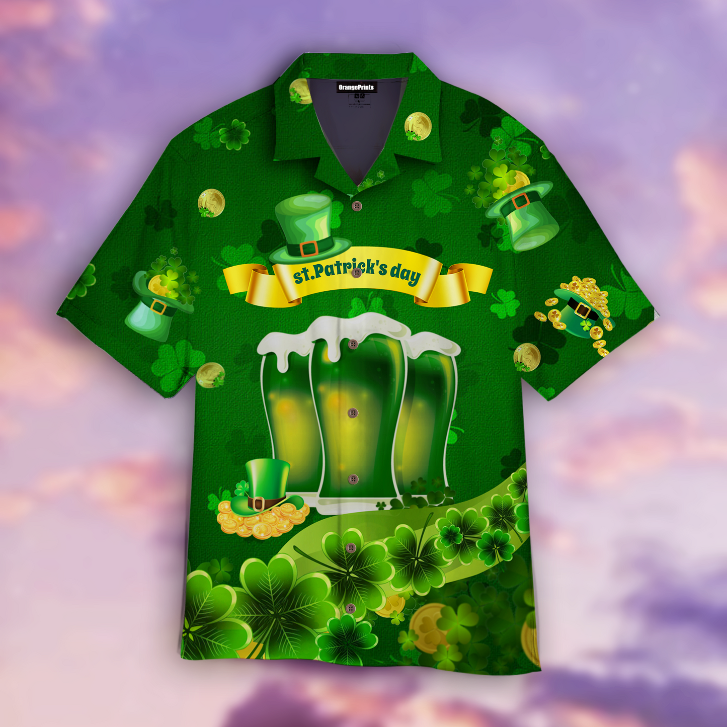 St Patrick's Day Hawaii Shirt Happy Beer St Patricks Day Aloha Shirt St Patrick's Day Shirt