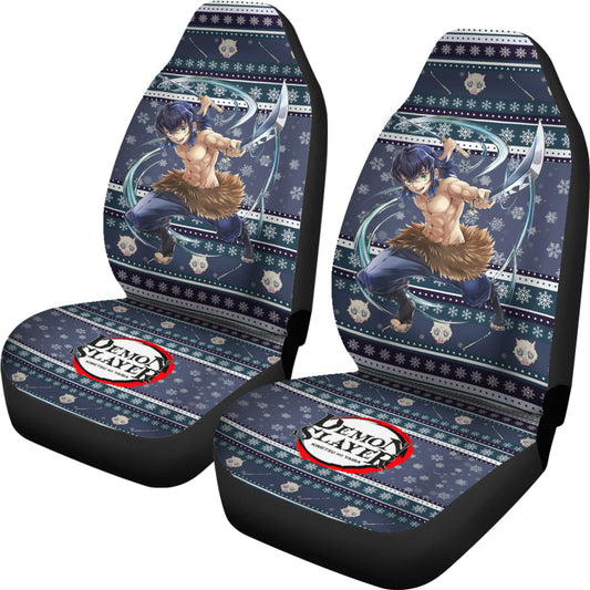 Demon Slayer Car Seat Covers Hashibira Inosuke Demon Slayer Christmas Seat Covers