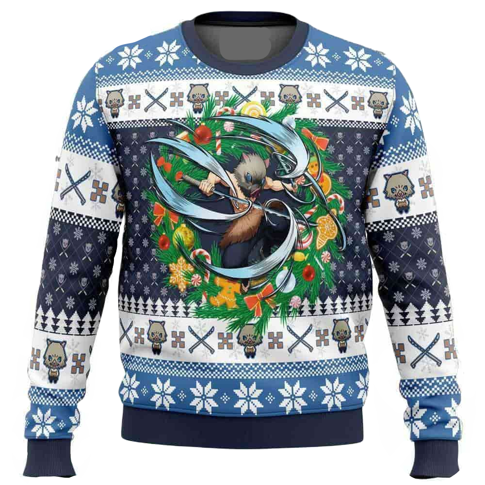 Demon Slayer Sweatshirt Hashibira Inosuke Pattern Christmas Sweatshirt ...