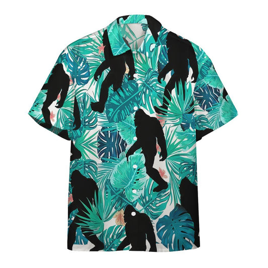 Unifinz Bigfoot Hawaiian Shirt Bigfoot Tropical Forest Hawaii Shirt  Bigfoot Aloha Shirt 2022