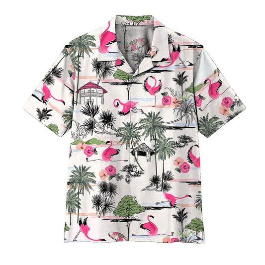 Unifinz Flamingo Hawaii Shirt Vintage Yoga Flamingo Hawaiian Shirt Flamingo Aloha Shirt 2022