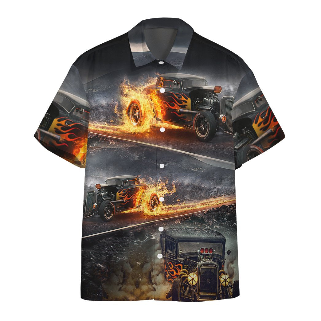  Hot Rod Hawaiian Shirt Firing Hot Rod Black Hawaii Aloha Shirt