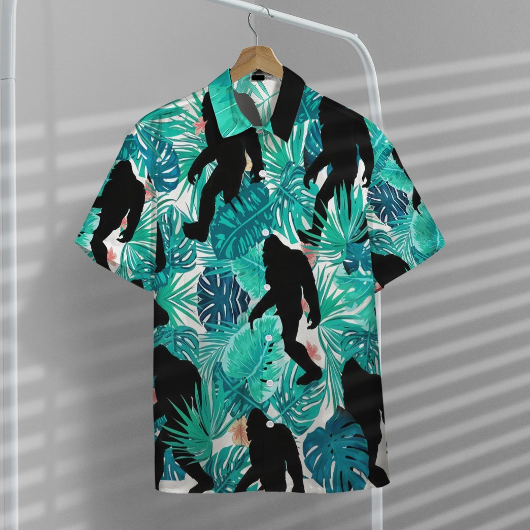 Unifinz Bigfoot Hawaiian Shirt Bigfoot Tropical Forest Hawaii Shirt  Bigfoot Aloha Shirt 2024