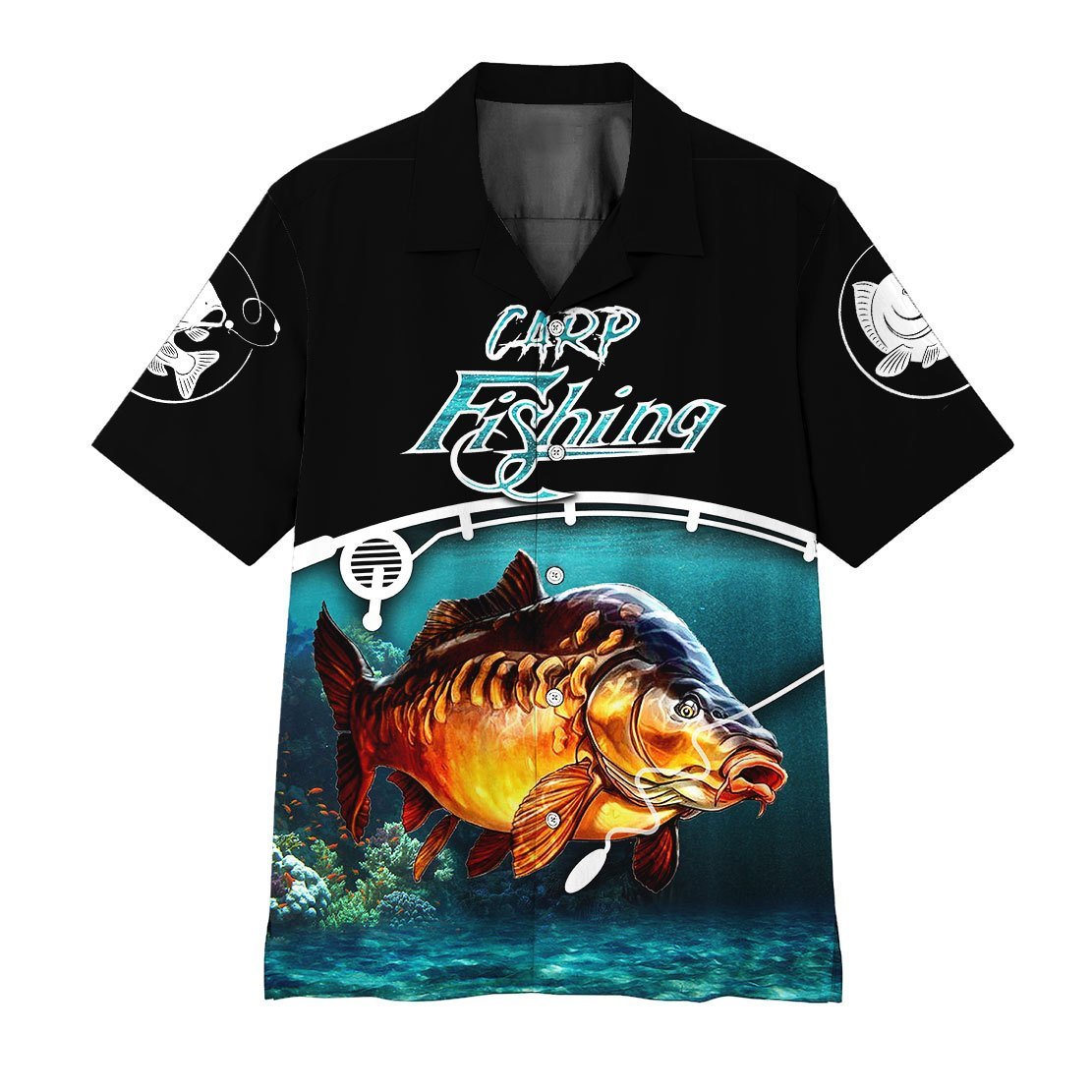 Unifinz Fishing Shirt Carp Fishing Hawaii Shirt Blue Fishing Aloha Shirt 2022
