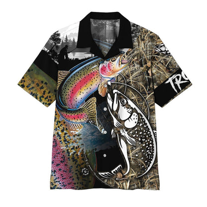 Unifinz Fishing Shirts Hawaii Shirt For Men Trout Fish Fishing Hawaiian Shirt Fishing Aloha Shirt 2022