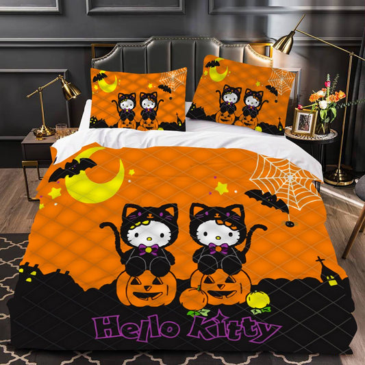 Hello Kitty Bedding Set Hello Kitty Halloween Costume Duvet Covers Orange Black Unique Gift