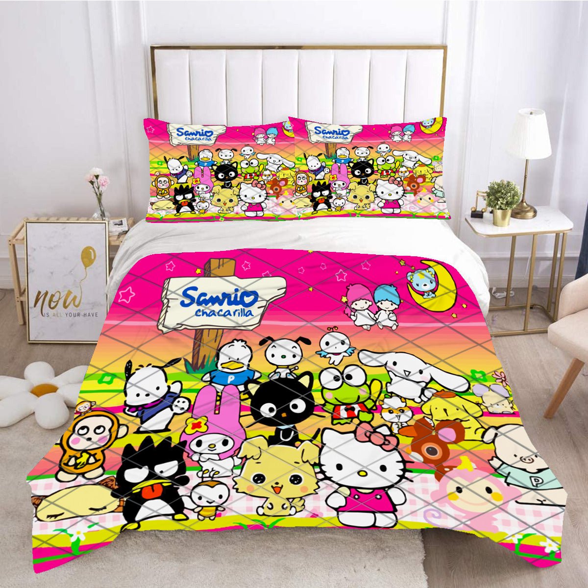 Hello Kitty Bedding Set Hello Kitty And Friends Graphic Duvet Covers Colorful Unique Gift