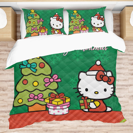 Hello Kitty Bedding Set Hello Kitty On Christmas Eve Duvet Covers Colorful Unique Gift