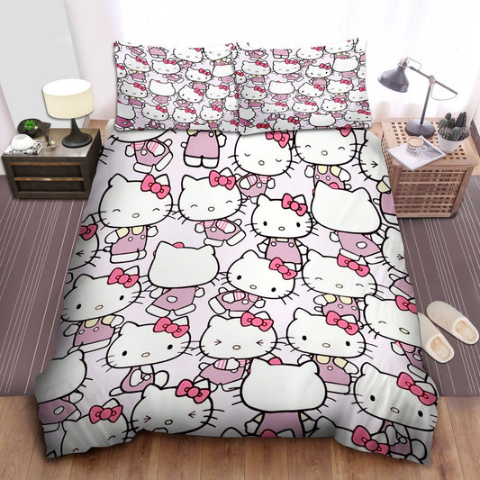 Hello Kitty Bedding Set Hello Kitty Cute Patterns Duvet Covers Pink Unique Gift