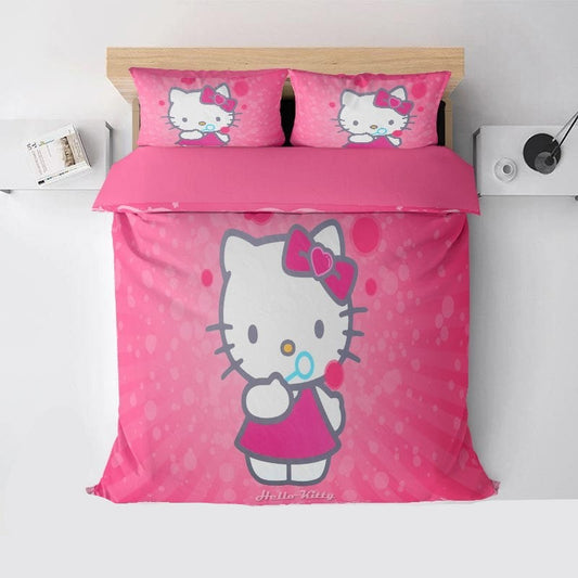 Hello Kitty Bedding Set Hello Kitty Blowing Bubbles Duvet Covers Pink Unique Gift