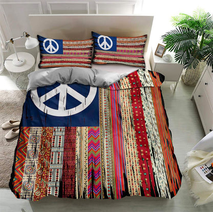 Hippie Bedding Set Hippie Colors Of The 70s Duvet Covers Colorful Unique Gift