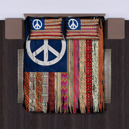 Hippie Bedding Set Hippie Colors Of The 70s Duvet Covers Colorful Unique Gift