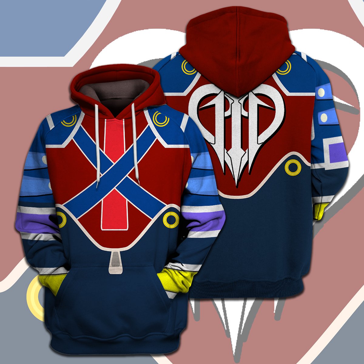  Kingdom Hearts T-shirt Kingdom Hearts 3 Suit Costume Red Blue T-shirt Hoodie Adult Full Print