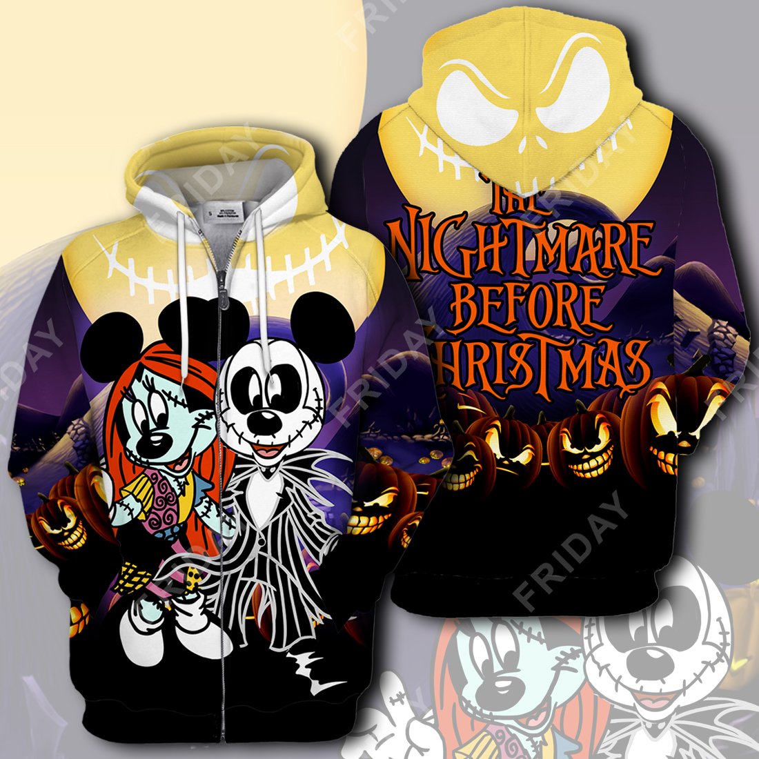 Unifinz DN T-shirt Mouse Couple Nightmare Before Christmas T-shirt Awesome DN MK Mouse Hoodie Sweater Tank 2023