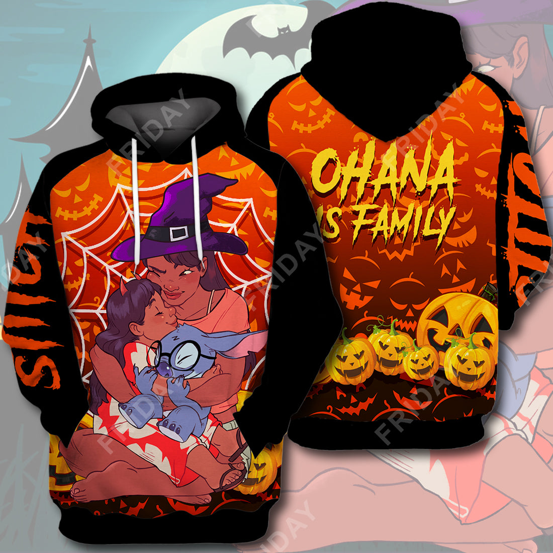Unifinz LAS T-shirt Ohana Is Family Halloween T-shirt High Quality Awesome DN Stitch Hoodie Sweater Tank 2022
