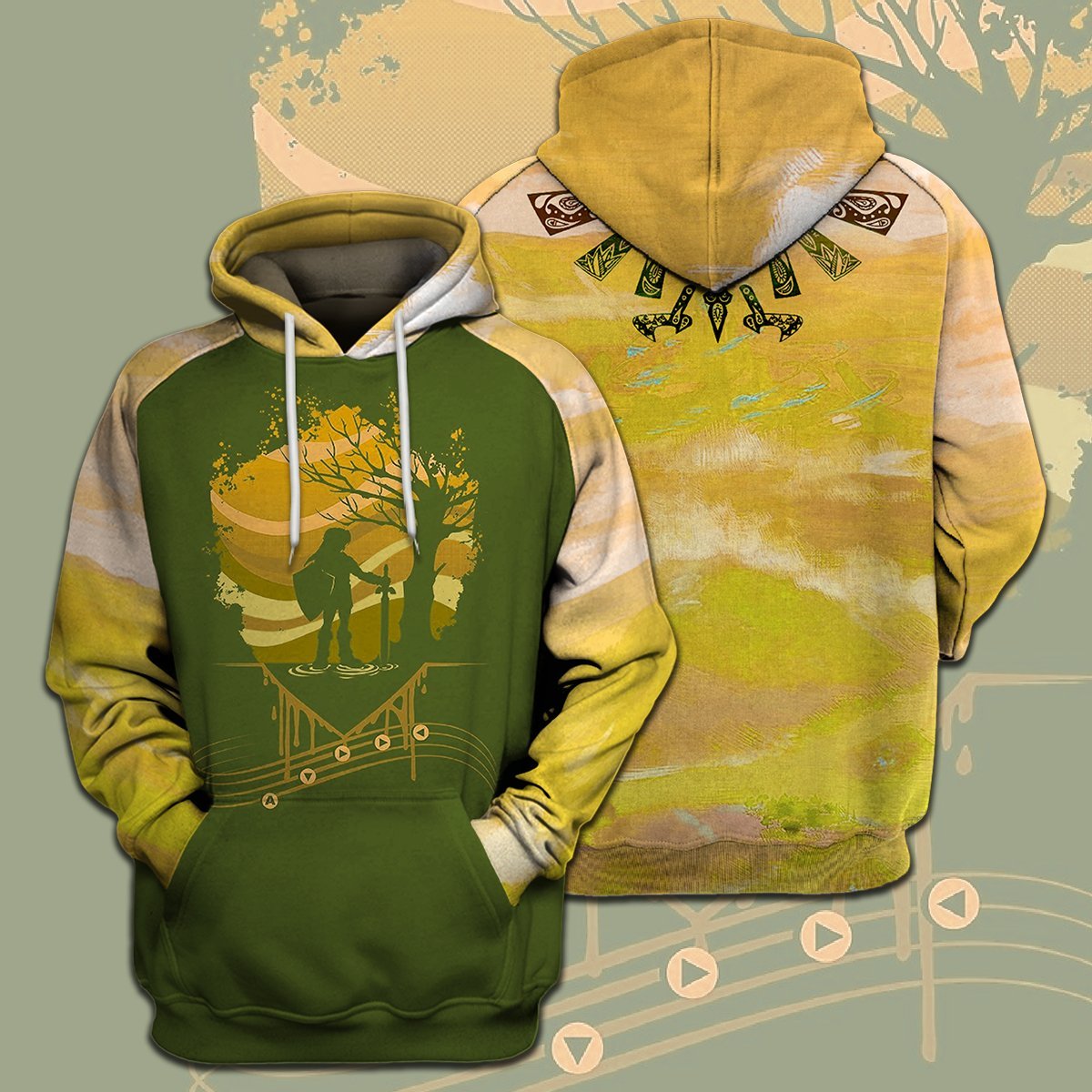 Unifinz Legend Of Zelda Shirt Link Warrior Hyrule's Symbol Yellow T-shirt Legend Of Zelda Hoodie 2022