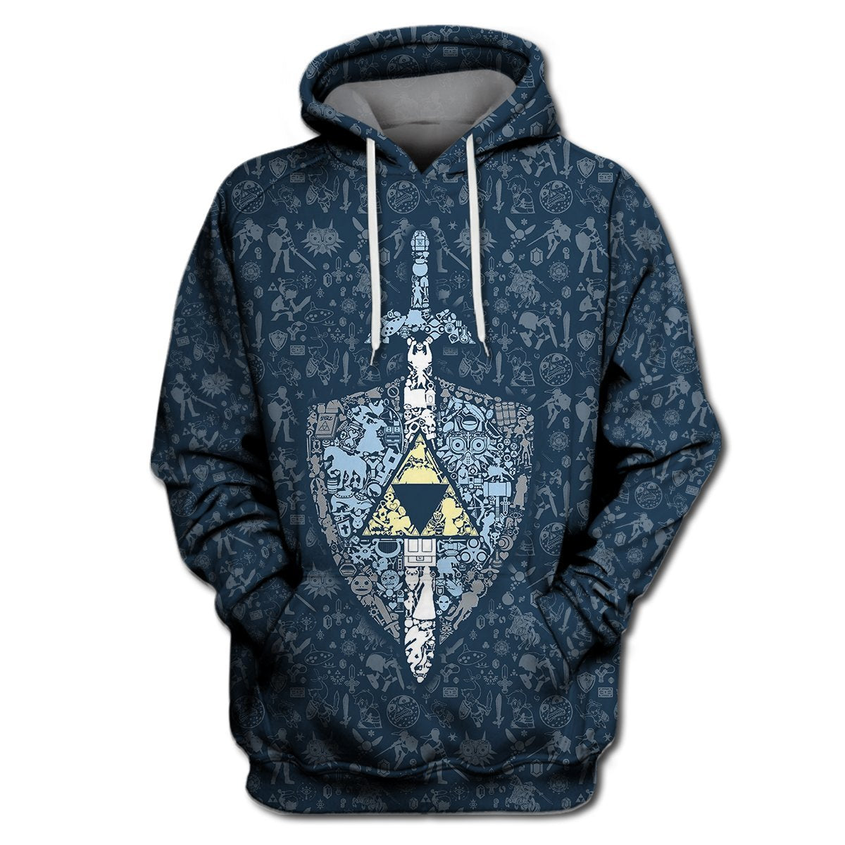 Unifinz Legend Of Zelda Shirt Shield Master Sword Dark Blue T-shirt Legend Of Zelda Hoodie Sweater Tank 2022