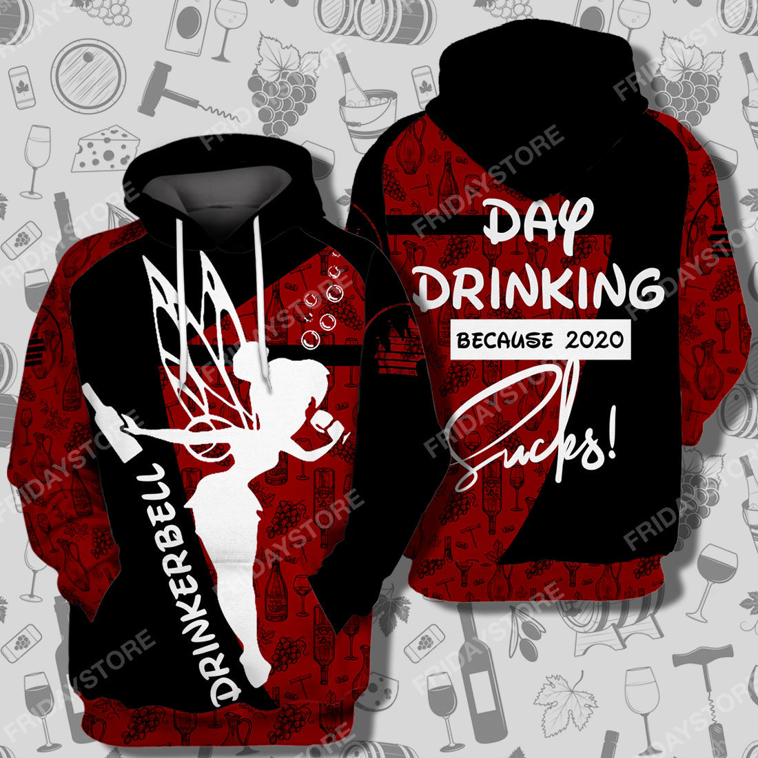 Unifinz DN T-shirt Drinkerbell Day Drinking Because 2020 Is Sucks T-shirt Awesome High Quality DN Tinkerbell Hoodie Sweater Tank 2023