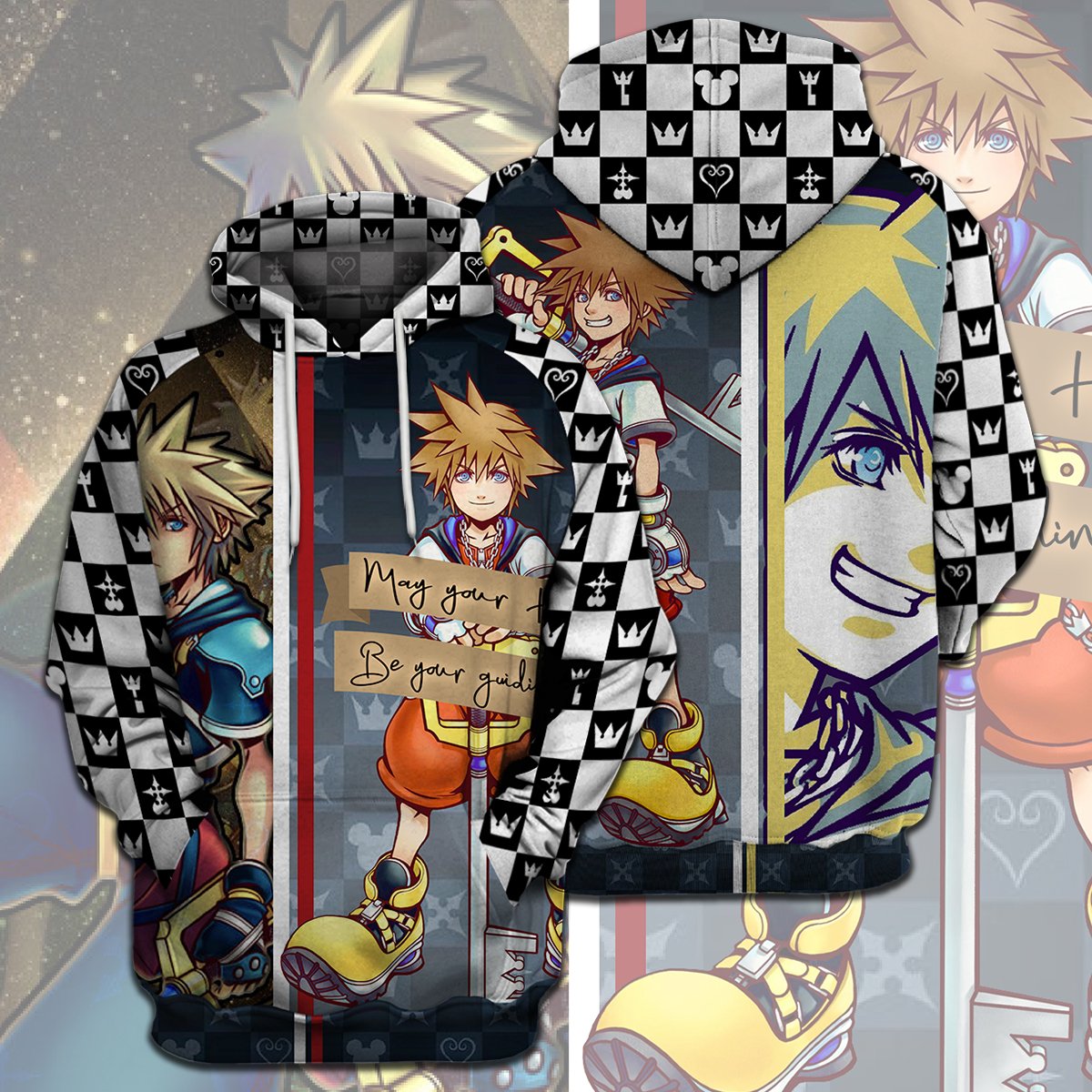  Kingdom Hearts T-shirt Sora May Your Heart Be Your Guiding Key T-shirt Hoodie Adult Full Print