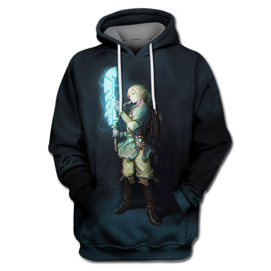 Unifinz Legend Of Zelda Shirt Link Lighting Sword Black T-shirt Legend Of Zelda Hoodie 2022