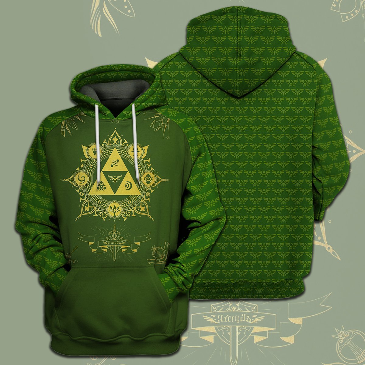 Unifinz Legend Of Zelda Shirt Triforce Hyrule's Symbol Goddess Pearls T-shirt Legend Of Zelda Hoodie 2022