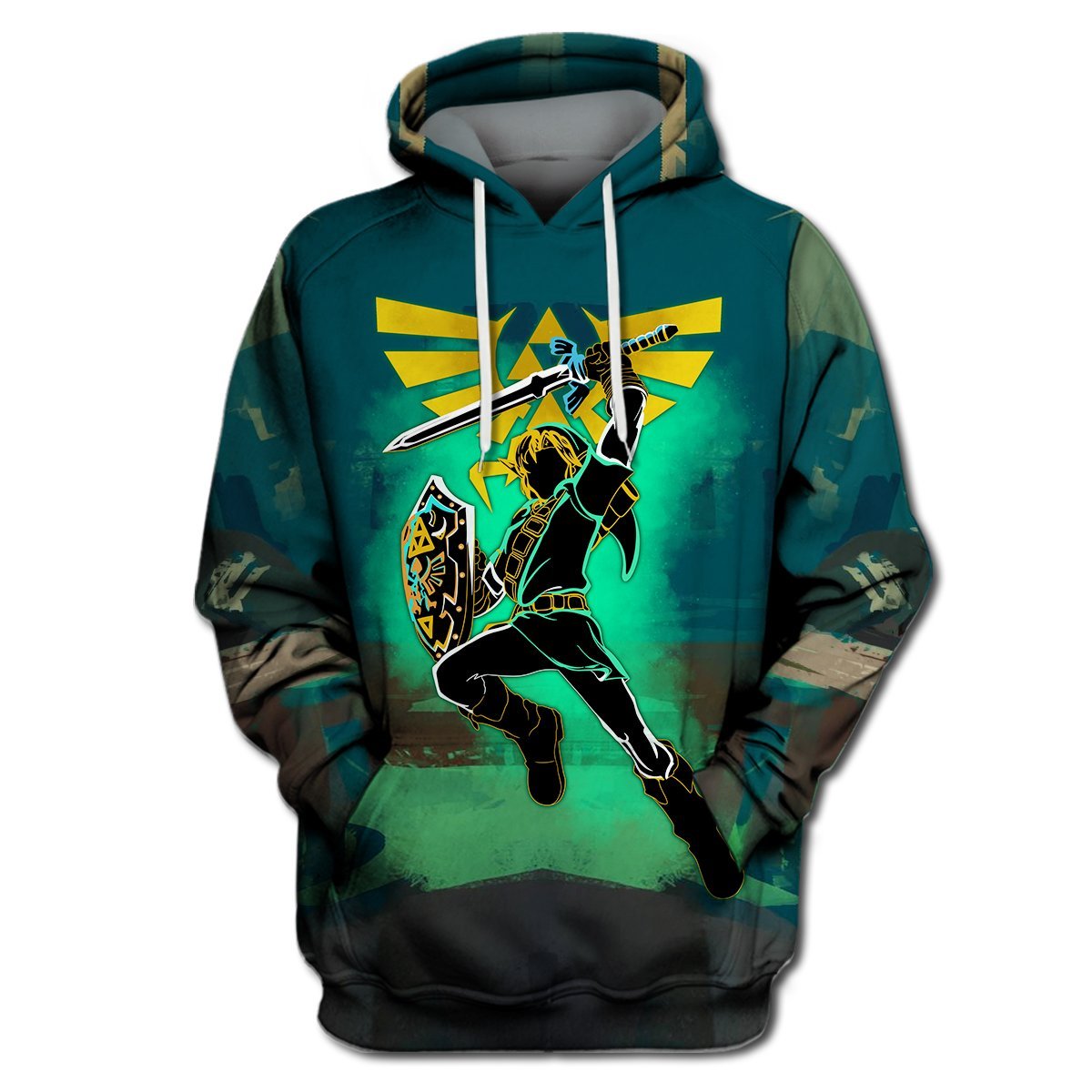 Unifinz Legend Of Zelda Shirt Link Using Swordmaster Shield Silhouette T-shirt Legend Of Zelda Hoodie 2022