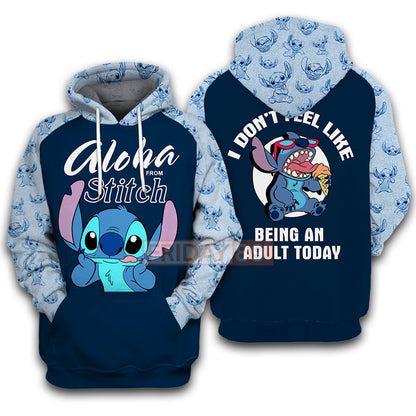Unifinz Stitch T-shirt Aloha From Stitch 3D Print T-shirt Funny DN Stitch Hoodie Sweater Tank 2022