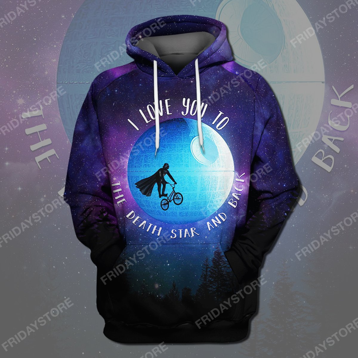 SW I Love You To The Death Star And Back All Over Print Hoodie T-shirt