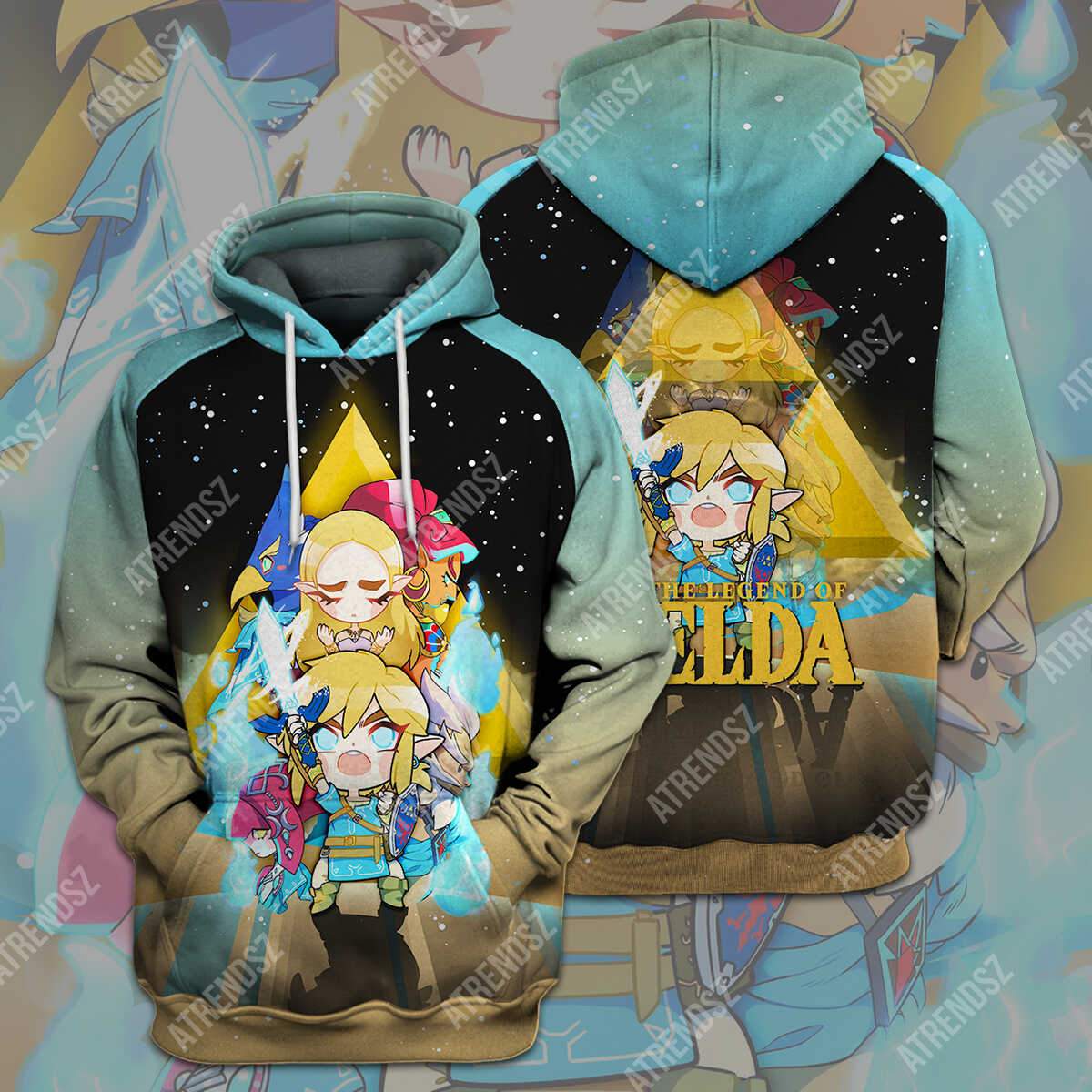 Unifinz Legend Of Zelda Shirt Botw Chibi Character With Triforce Symbol T-shirt Legend Of Zelda Hoodie 2022