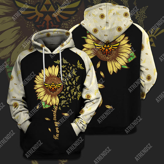 Unifinz Legend Of Zelda Sunflower T-shirt You Are My Sunshine Sunflower Hyrule's Symbol T-shirt Legend Of Zelda Hoodie 2022