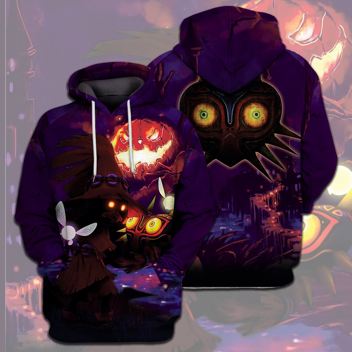 Unifinz Legend Of Zelda Halloween T-shirt Skull Kid Majora's Mask Dark Purple T-shirt Legend Of Zelda Hoodie 2022