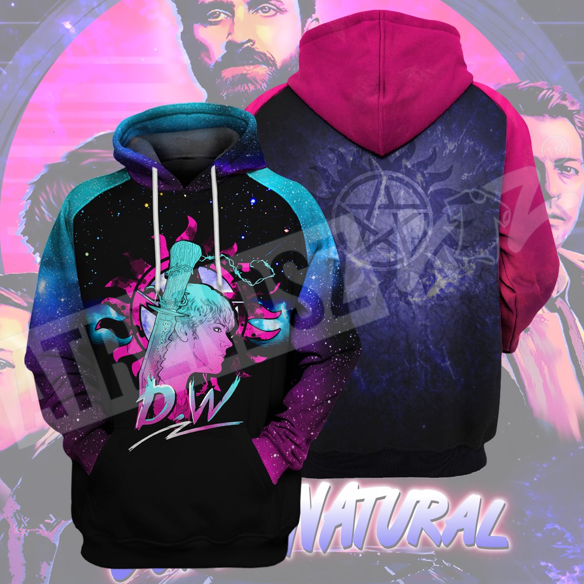  Supernatural T-shirt Supernatural Chacracters Supernatural Logo T-shirt Hoodie Adult Full Print