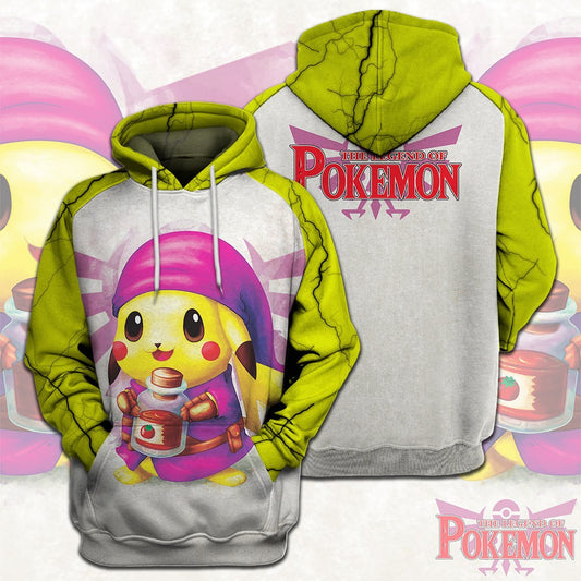 Unifinz Legend Of Zelda Pokemon Shirt Crossover Pikachu Link T-shirt The Legend Of Pokemon Hoodie Legend Of Zelda Hoodie 2022