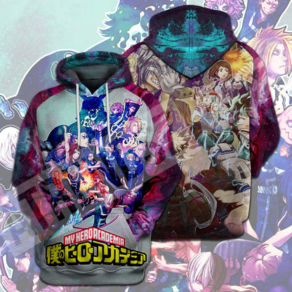  My Hero Academia T-shirt Boku no Hero Academia Characters Purple T-shirt Hoodie Adult Full Print