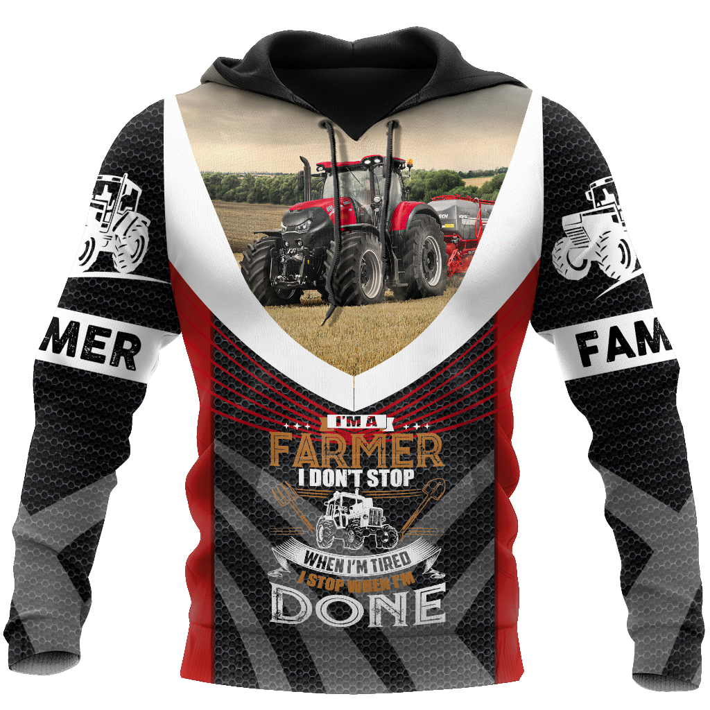 Farmer Hoodie I'm A Farmer I Don't Stop When I'm Tired I Stop When I'm Done Hoodie