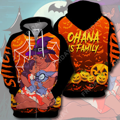 Unifinz LAS T-shirt Ohana Is Family Halloween T-shirt High Quality Awesome DN Stitch Hoodie Sweater Tank 2023