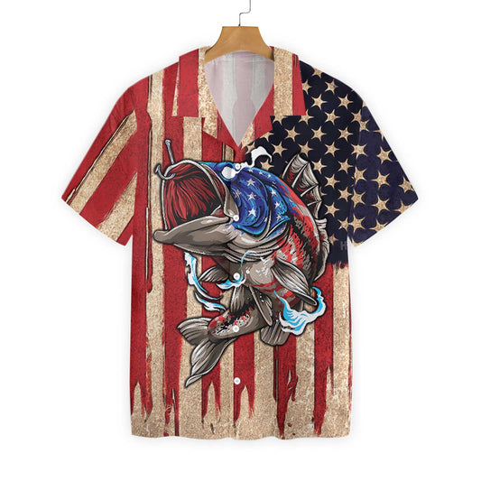 Unifinz Fishing Tee Shirt Hookeed On Freedom American Flag Hawaiian Shirt Fishing Aloha Shirt 2021