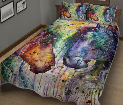 Horse Bedding Set Horse Beautiful Couple Painting Duvet Covers Colorful Unique Gift