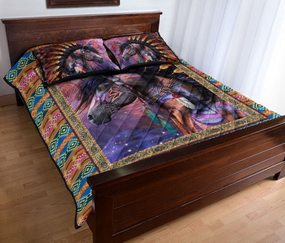 Horse Bedding Set Horse Native American Tribal Pattern Duvet Covers Colorful Unique Gift