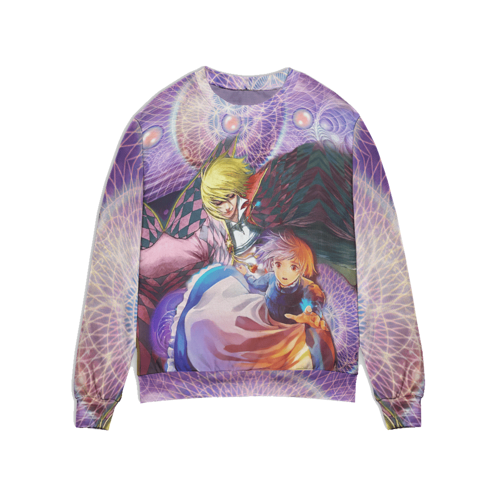 SGhibli Sweatshirt Howl And Sophie Graphic Sweatshirt Colorful Unisex