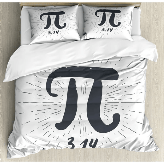 Pi Bedding Set Pi Symbol Digits Grunge Design Duvet Covers White Unique Gift